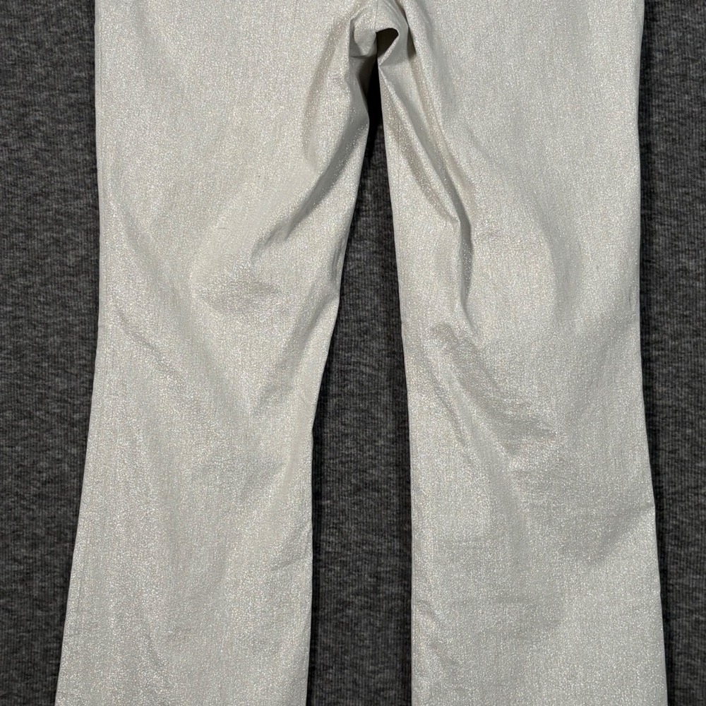 L'Autre Chose Metallic Silver Shimmer Flare Pants Womens US 4 IT 40 - Picture 8 of 15